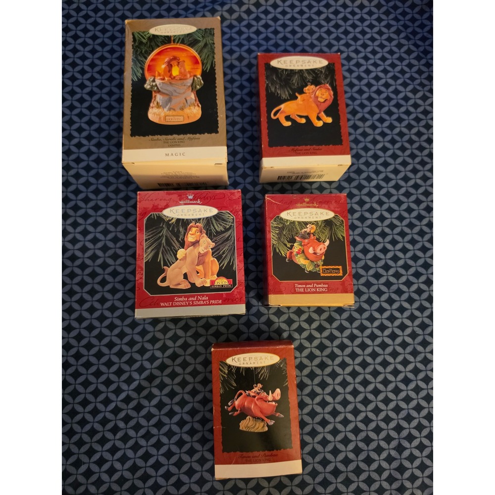 Hallmark Keepsake Lion King Ornament Lot of 5 Simba Mufasa Nala Timon Pumbaa